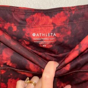 Athleta Fiery Red and Black Leggings